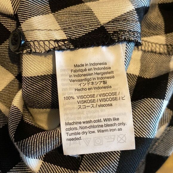 Madewell Women’s Small Checks Blouse Wrap Front Elastic Waist Long Sleeve - Picture 6 of 6